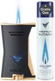 Produktbild Colibri Slim schwarz - gold Feuerzeug mit Jet-Flamme