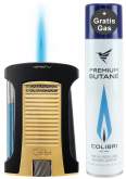 Produktbild Colibri Daytona II gold schwarz Feuerzeug mit Jet-Flamme