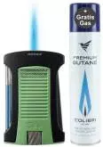 Produktbild Colibri Daytona II grün schwarz Feuerzeug mit Jet-Flamme