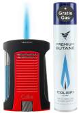 Produktbild Colibri Daytona II rot schwarz Feuerzeug mit Jet-Flamme