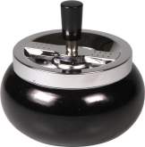 Produktbild Drehascher chrom - schwarz bauchig 13cm