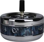 Produktbild Drehascher Skull chrom - blau 13cm