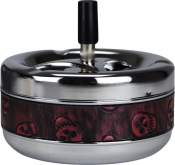 Produktbild Drehascher Skull chrom - rot 13cm