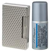 Produktbild S.T. Dupont Initial Feuerzeug versilbert Rauten 020820 + Gas