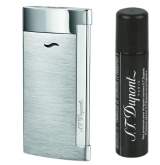 Produktbild S.T. Dupont Feuerzeug Slim 7 Flat-Jet-Flamme chrom gebürstet 027701 + Gas