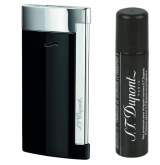 Produktbild S.T. Dupont Feuerzeug Slim 7 Flat-Torch-Jet-Flamme schwarz 027700 + Gas