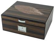 Humidor Holz-Dekor Tabakblatt