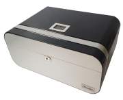 Produktbild Passatore Humidor schwarz / silber glänzend für 30 Zigarren