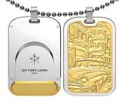 Produktbild Les Fines Lames LE TAG T100 Almendron Gold als Doppel-Anhänger mit Kette
