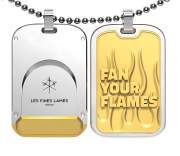 Produktbild Les Fines Lames LE TAG T100 Fan your Flames Gold als Doppel-Anhänger mit Kette