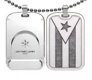 Produktbild Les Fines Lames LE TAG T100 Flag Cuba Silver als Doppel-Anhänger mit Kette