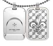 Produktbild Les Fines Lames LE TAG T100 Fleur de Lys Silver als Doppel-Anhänger mit Kette