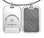 Produktbild Les Fines Lames LE TAG T100 Leaves Silver als Doppel-Anhänger mit Kette