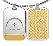 Produktbild Les Fines Lames LE TAG T100 Neo Camo Gold als Doppel-Anhänger mit Kette