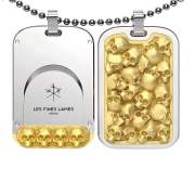 Produktbild Les Fines Lames LE TAG T100 Omnia Vanitas Gold als Doppel-Anhänger mit Kette
