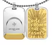 Produktbild Les Fines Lames LE TAG T100 Rise From the Ashes Gold als Doppel-Anhänger mit Kette