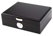Produktbild Passatore Humidor schwarz matt mit Chromgriff für 20 Zigarren