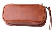 Produktbild Angelo Pfeifentasche echtes Leder braun für 2 Pfeifen