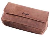 Produktbild Angelo Combi Pfeifentasche echtes Ziegen-Veloursleder braun für 2 Pfeifen