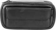 Produktbild Pfeifentasche echtes Schafsnappa Leder schwarz mit Vortasche für 2 Pfeifen