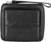 Produktbild Pfeifentasche echtes Schafnappa-Leder schwarz mit Vortasche für 6 Pfeifen
