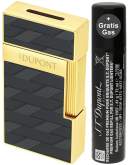Produktbild S.T. Dupont Biggy Monogramm schwarz gold Feuerzeug mit breiter Fackel Jet Flamme 025079