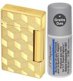 Produktbild S.T. Dupont Initial Cube Feuerzeug vergoldet Würfelmuster 020841