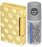 Produktbild S.T. Dupont Initial Cube Feuerzeug vergoldet Würfelmuster 020841