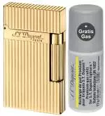 Produktbild S.T. Dupont Ligne 2 Gold längsgestreift Feuerzeug 016827