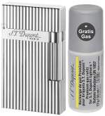 Produktbild S.T. Dupont Ligne 2 Silber längsgestreift Feuerzeug 016817