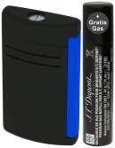 Produktbild S.T. Dupont MaxiJet Fluo blau schwarz Feuerzeug Jet-Flamme 020171