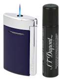 S.T. Dupont Feuerzeug MiniJet 3 Jet-Flamme Navy blau 010801 + Gas