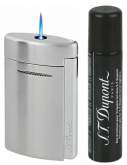 Produktbild S.T. Dupont MiniJet 3 Feuerzeugset Jet-Flamme chrom gebürstet 010887 + Gas
