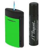 Produktbild S.T. Dupont MiniJet 3 Fluo grün schwarz Feuerzeug Jet-Flamme 010872 + Gas