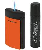 S.T. Dupont MiniJet 3 Fluo orange schwarz Feuerzeug Jet-Flamme 010869 + Gas