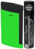 Produktbild S.T. Dupont Slim 7 Fluo grün schwarz Feuerzeug Flat-Torch-Jet-Flamme 027772