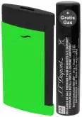 Produktbild S.T. Dupont Slim 7 Fluo grün schwarz Feuerzeug Flat-Torch-Jet-Flamme 027772