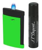 Produktbild S.T. Dupont Slim 7 Fluo grün schwarz Feuerzeug Flat-Torch-Jet-Flamme 027772 + Gas