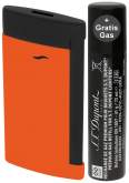 Produktbild S.T. Dupont Slim 7 Fluo orange schwarz Feuerzeug Flat-Torch-Jet-Flamme 027769