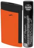 Produktbild S.T. Dupont Slim 7 Fluo orange schwarz Feuerzeug Flat-Torch-Jet-Flamme 027769
