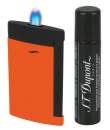 S.T. Dupont Slim 7 Fluo orange schwarz Feuerzeug Flat-Torch-Jet-Flamme 027769 + Gas