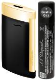Produktbild S.T. Dupont Feuerzeug Slim 7 Flat-Torch-Jet-Flamme schwarz gold 027708