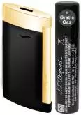 Produktbild S.T. Dupont Feuerzeug Slim 7 Flat-Torch-Jet-Flamme schwarz gold 027708
