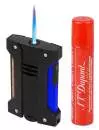 S.T. Dupont Defi Extreme Fluo Feuerzeug blau schwarz 021416 + Gas