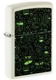 Produktbild Zippo Doodle Cannabis weiß matt mit Glow in the Dark Green - 60007390