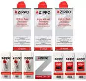 Produktbild ZIPPO Set4 - 3x Feuerzeugbenzin - 3x Dochte - 3x Feuersteine - Watte